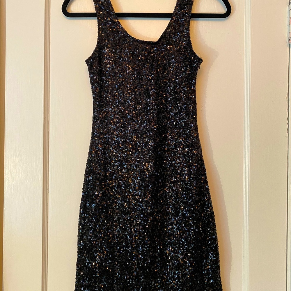 Sparkly Sequin Little Black Bodycon Dress